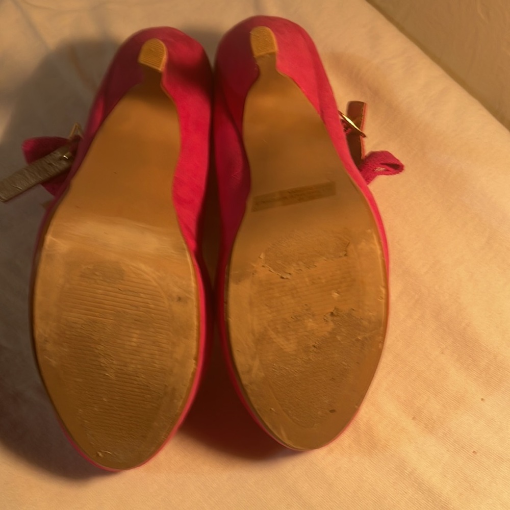 Women's Hot Pink Bow Mary Jane Flats - Picture 3 of 3